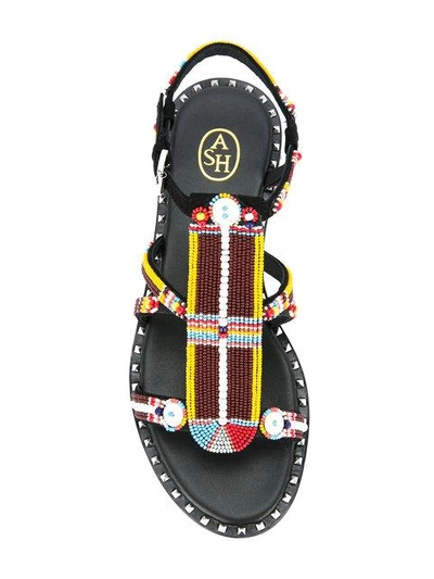 Shop Ash Beaded Upper Sandals In Black