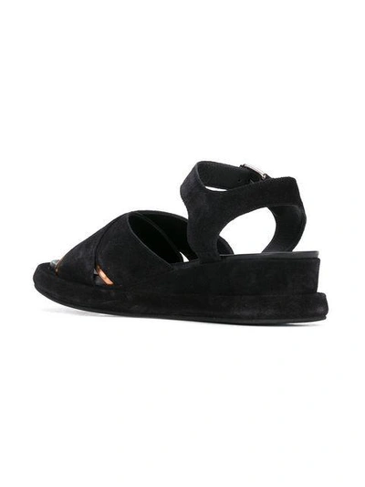 Shop Strategia Crossover Sandals In Black