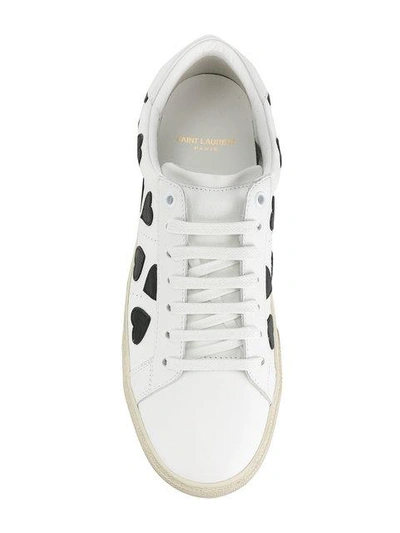 Shop Saint Laurent Heart Printed Sneakers In White