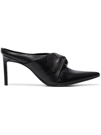 Shop Haider Ackermann Black Knot 100 Leather Mules