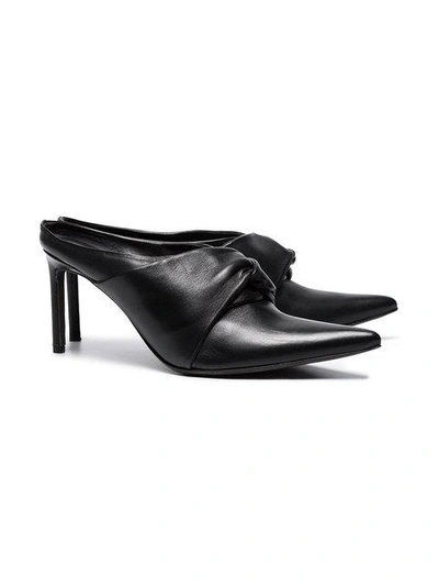 Shop Haider Ackermann Black Knot 100 Leather Mules