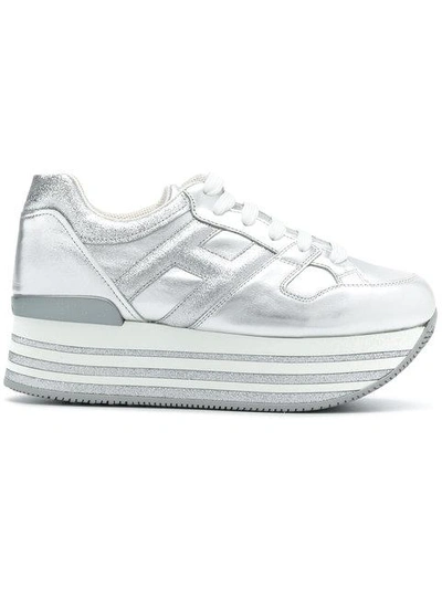 Shop Hogan Flatform Sneakers - Grey