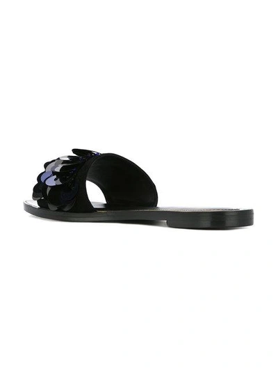 Shop Lanvin Sequin Embellished Sandals - Black