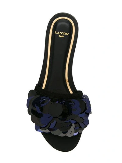 Shop Lanvin Sequin Embellished Sandals - Black