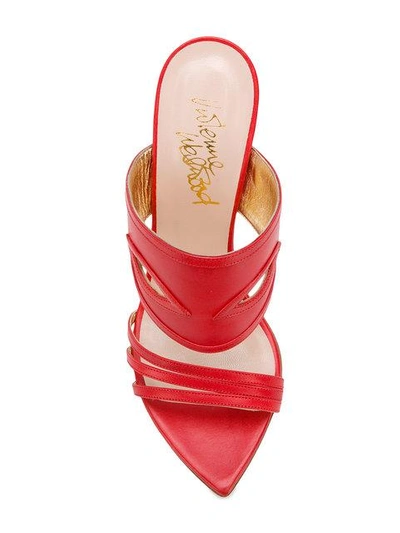 Shop Vivienne Westwood Cross Strap Sandals In Red