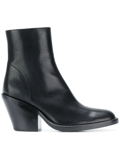 Shop Ann Demeulemeester Zip Ankle Boots In Black