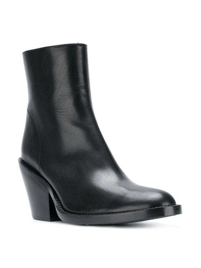 Shop Ann Demeulemeester Zip Ankle Boots In Black