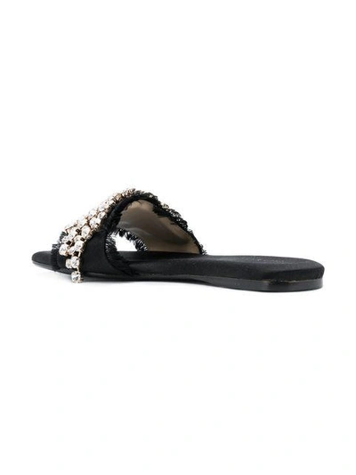 Shop Anna Baiguera Embellished Slides In Black