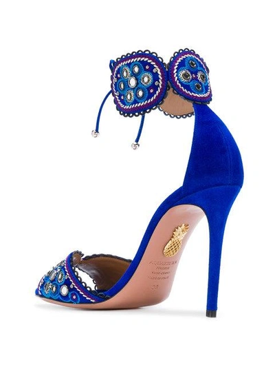 Aquazzura Jaipur 105 Sandals In Blue | ModeSens