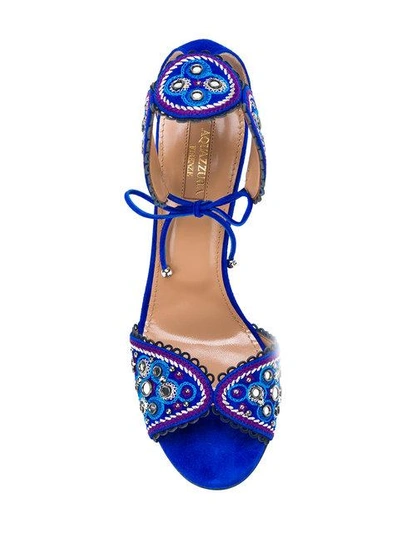 Shop Aquazzura Jaipur Sandals In Blue