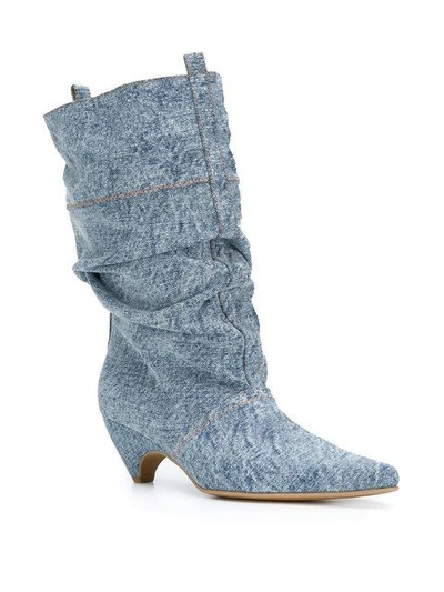 Shop Stella Mccartney Denim Boots In Blue