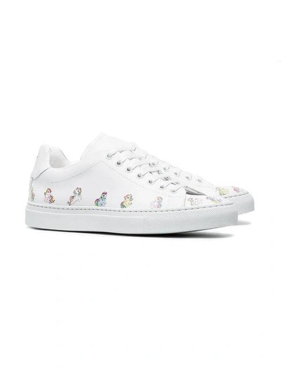 Shop Jonathan Saunders My Little Pony Leather Sneakers In White