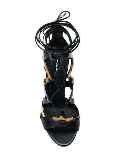 Shop Dsquared2 Leopard Lace-up Sandals - Black