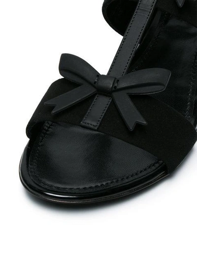 Shop Fabrizio Viti City Bow Suede Sandals In Black