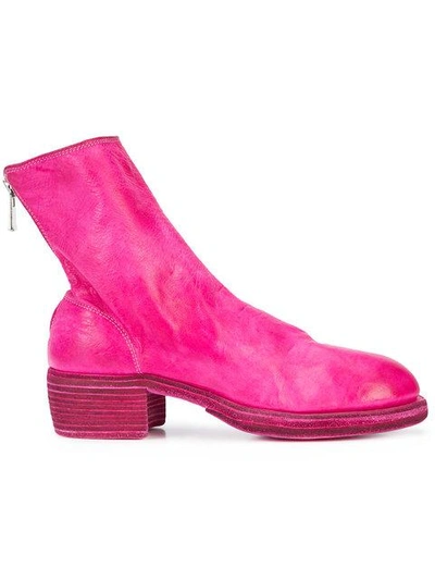 Shop Guidi Zipped Ankle Boots In Pink