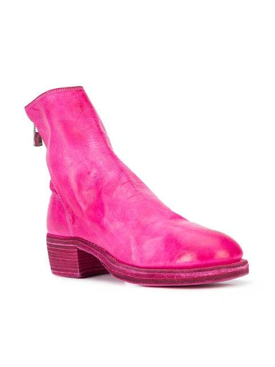 Shop Guidi Zipped Ankle Boots In Pink