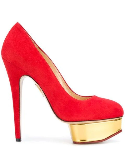 Shop Charlotte Olympia Dolly Pumps In Red