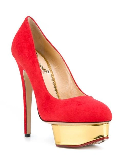 Shop Charlotte Olympia Dolly Pumps In Red