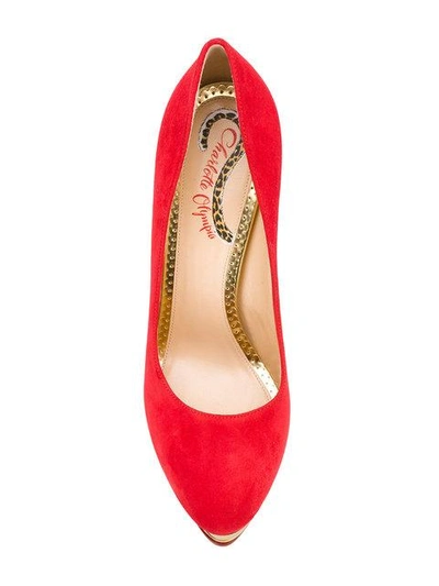 Shop Charlotte Olympia Dolly Pumps In Red