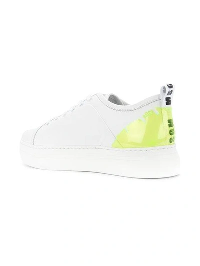 Shop Msgm Lace-up Platform Sneakers - White