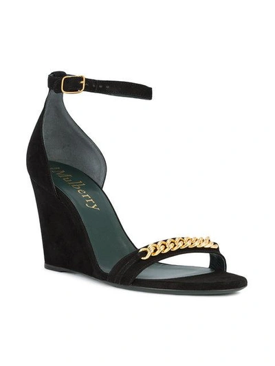 Shop Mulberry Chainlink Wedge Sandals - Black