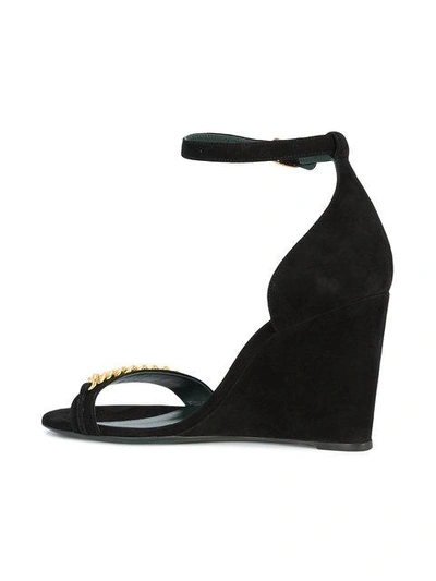 Shop Mulberry Chainlink Wedge Sandals - Black