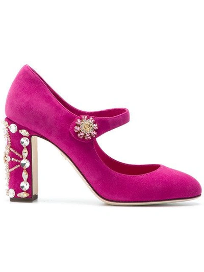 Shop Dolce & Gabbana Embellished Heel Pumps - Pink