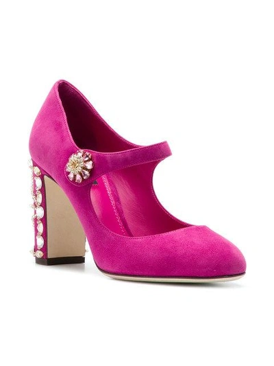 Shop Dolce & Gabbana Embellished Heel Pumps - Pink
