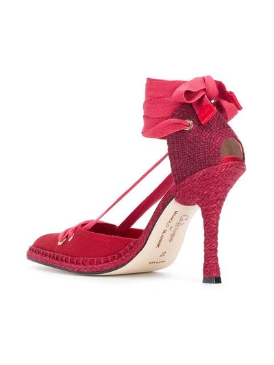 Shop Manolo X Castaner Castañer Mid-heel Espadrille Pumps - Red