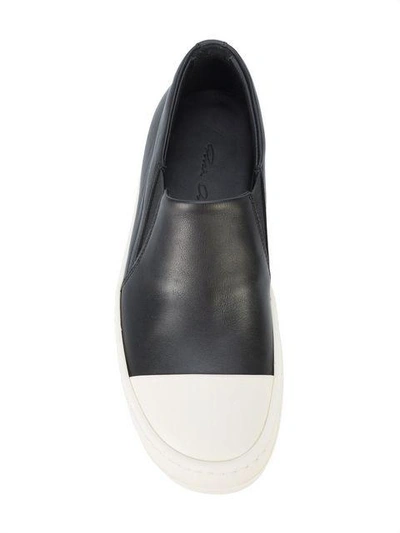 Shop Rick Owens Two-tone Slip On Sneakers