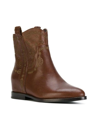 Shop Ash Cowboy Ankle Boots In Brown