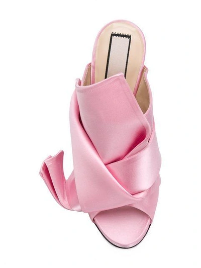 Shop N°21 Open Toe Bow Mules In Pink