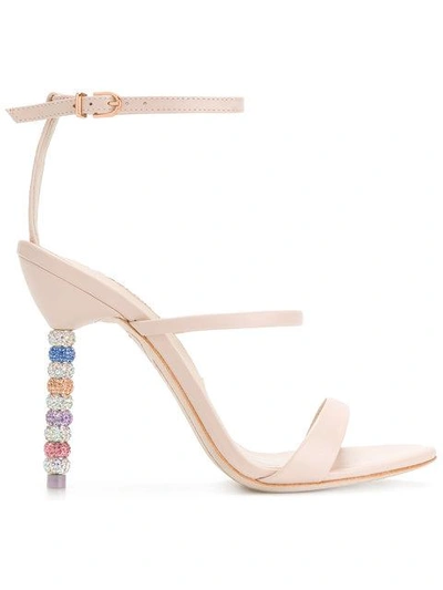 Shop Sophia Webster Rosalind Crystal Sandals In Neutrals