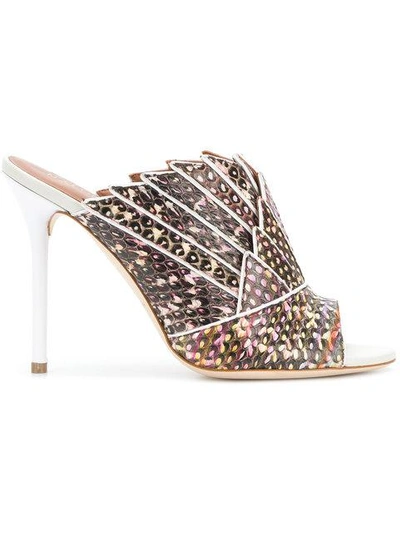 Shop Malone Souliers Snake-effect Mules In Multicolour