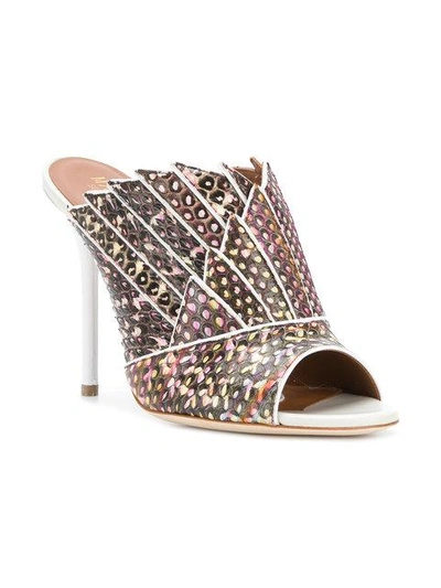 Shop Malone Souliers Snake-effect Mules In Multicolour