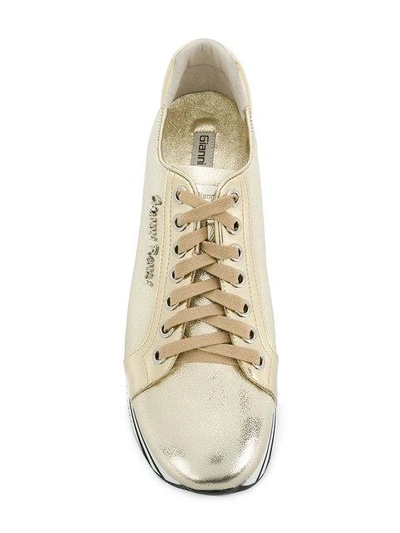 Shop Gianni Renzi Metallic Platform Sneakers