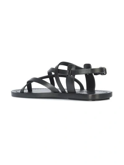 Shop Saint Laurent Strappy Sandals - Black