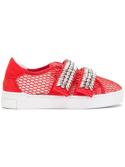 Shop Suecomma Bonnie Crystal-embellished Sneakers - Red