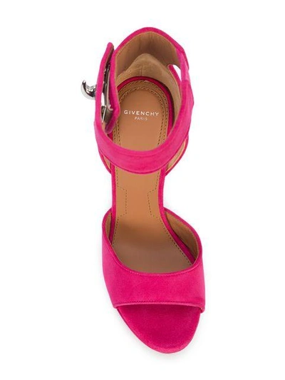 Shop Givenchy Shark Lock Sandals In Pink