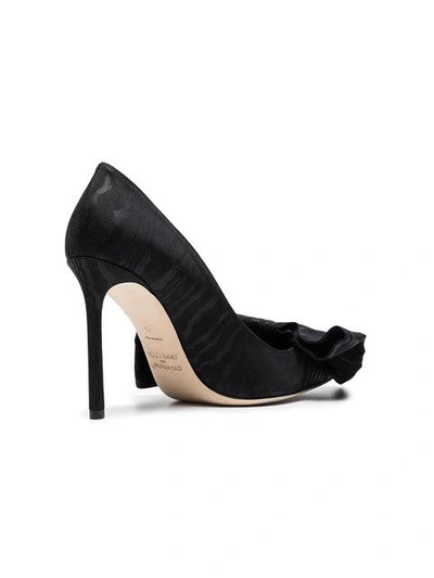 Shop Off-white C/o Jimmy Choo Black Mary 100 Silk Bow Pumps