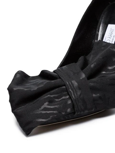 Shop Off-white C/o Jimmy Choo Black Mary 100 Silk Bow Pumps