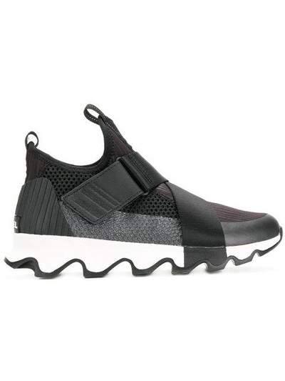 Shop Sorel Strap Detail Sneakers - Black