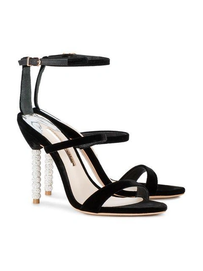 Shop Sophia Webster Black Velvet Rosalind 100 Sandals