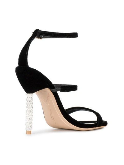 Shop Sophia Webster Black Velvet Rosalind 100 Sandals