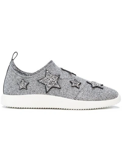 Shop Giuseppe Zanotti Alena Star Sneakers In Silver