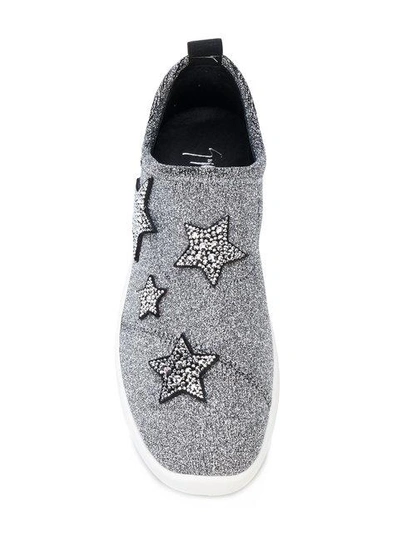 Shop Giuseppe Zanotti Alena Star Sneakers In Silver