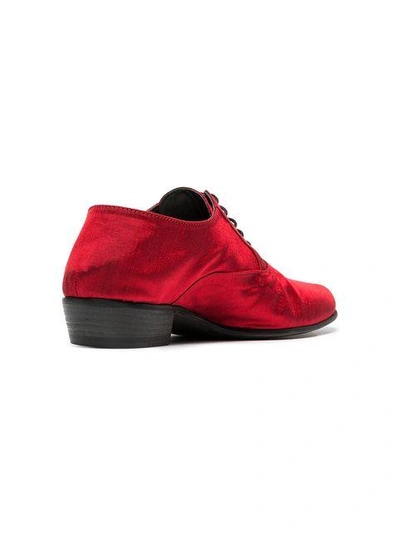 Shop Haider Ackermann Red 35 Silk Brogues