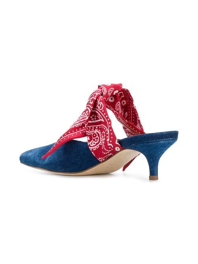 Shop Gia Couture Bandana Girl Denim Mules In Blue