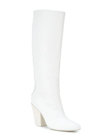 Shop A.f.vandevorst Contrast Panel Knee Boots In White