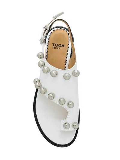 Shop Toga Pulla Embellished Sandals - White